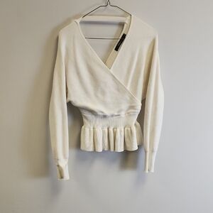Zesica Ribbed Cream Sweater
